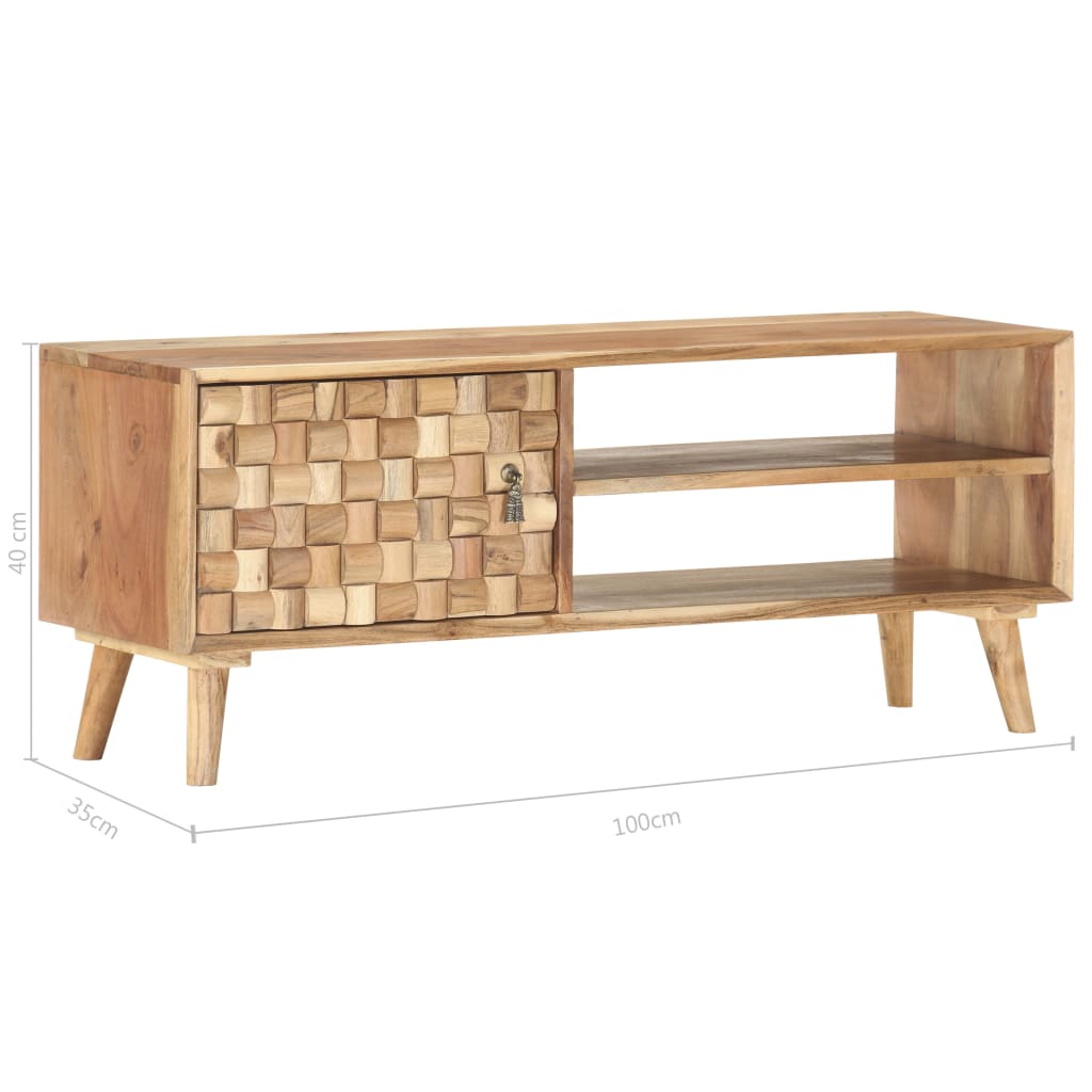 TV cabinet, 100x35x40cm, solid acacia wood