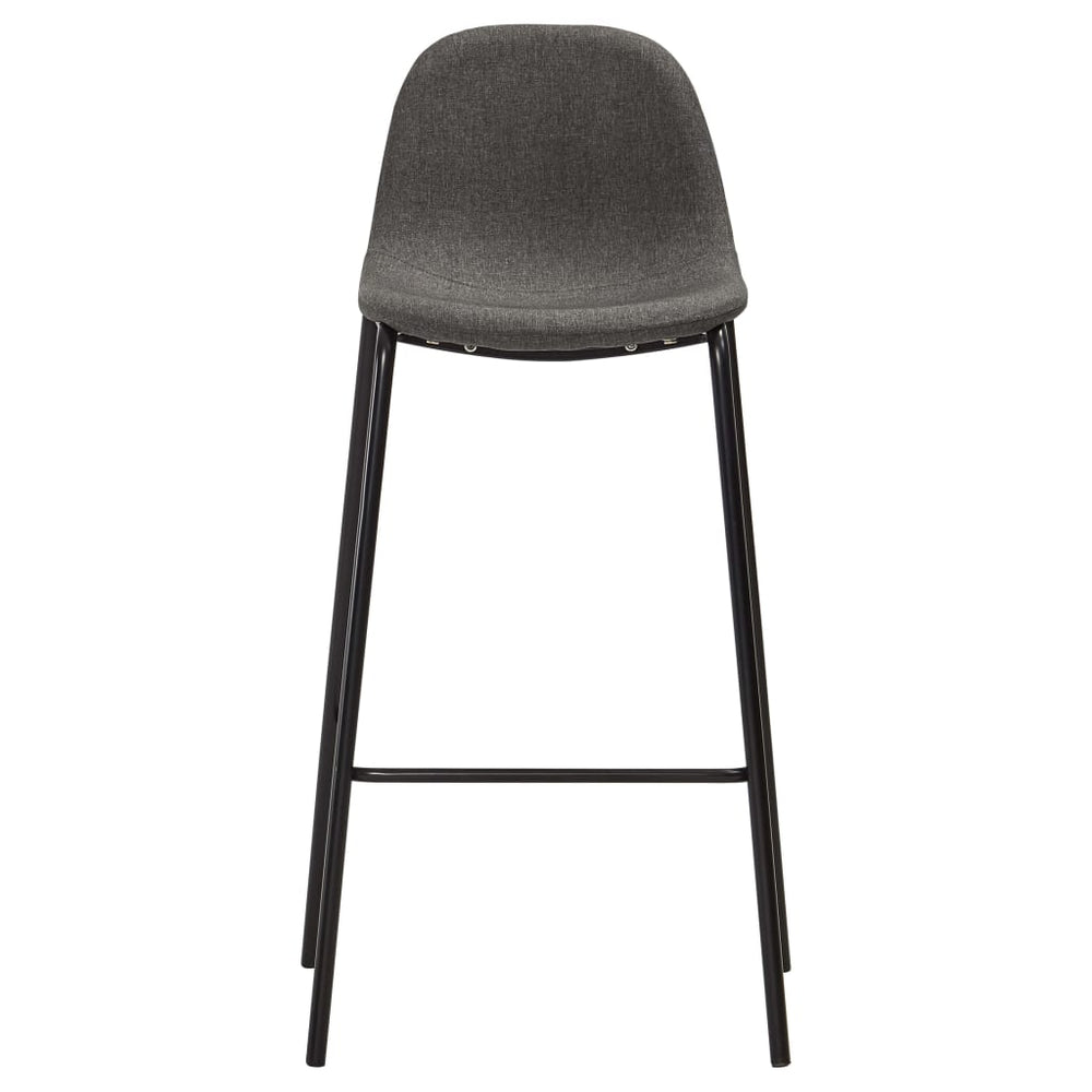 Bar stools, 6 pcs, dark grey, fabric