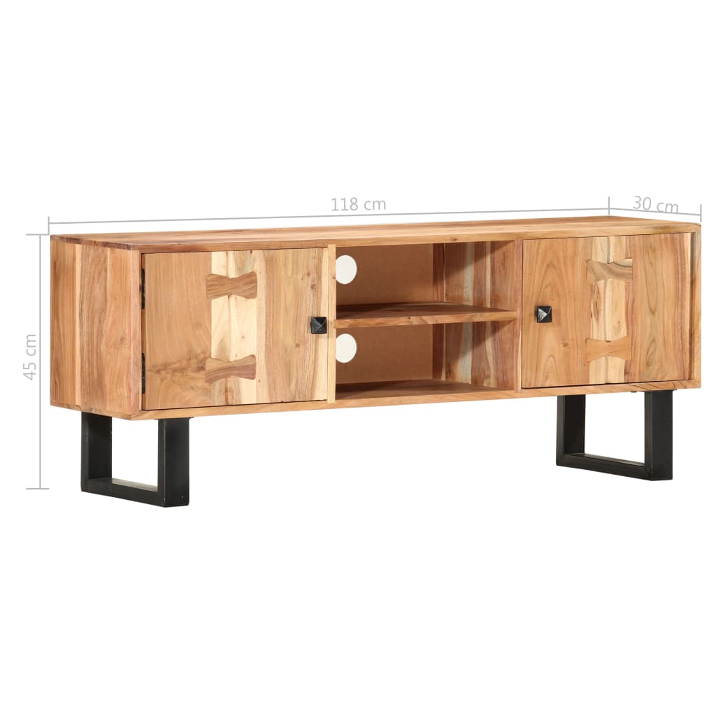 TV cabinet, 118x30x45cm, solid acacia wood