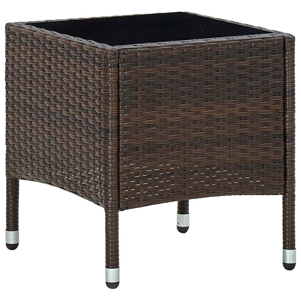 Garden table, brown, 40x40x45, polyrattan