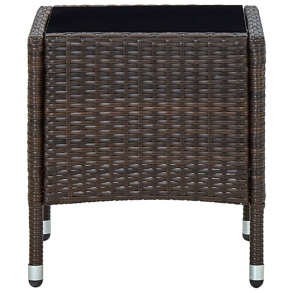 Garden table, brown, 40x40x45, polyrattan