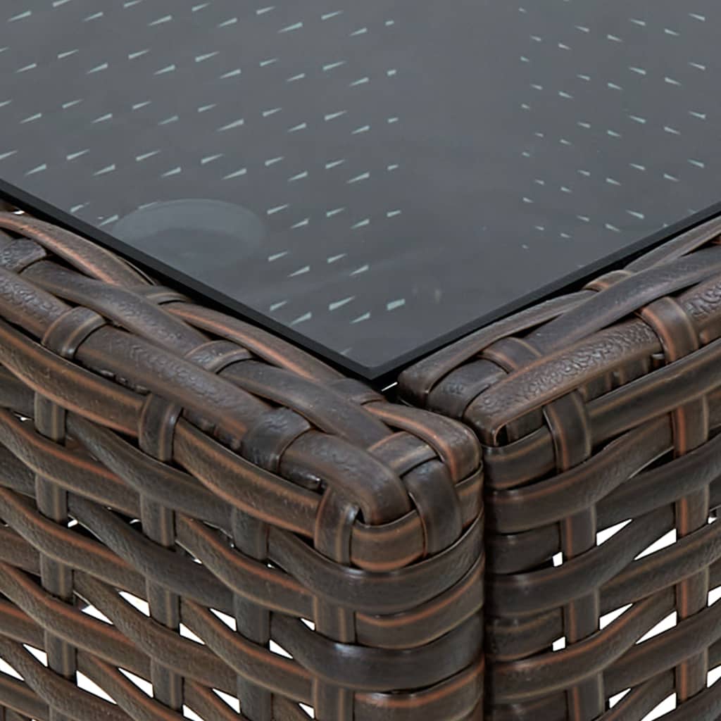 Garden table, brown, 40x40x45, polyrattan