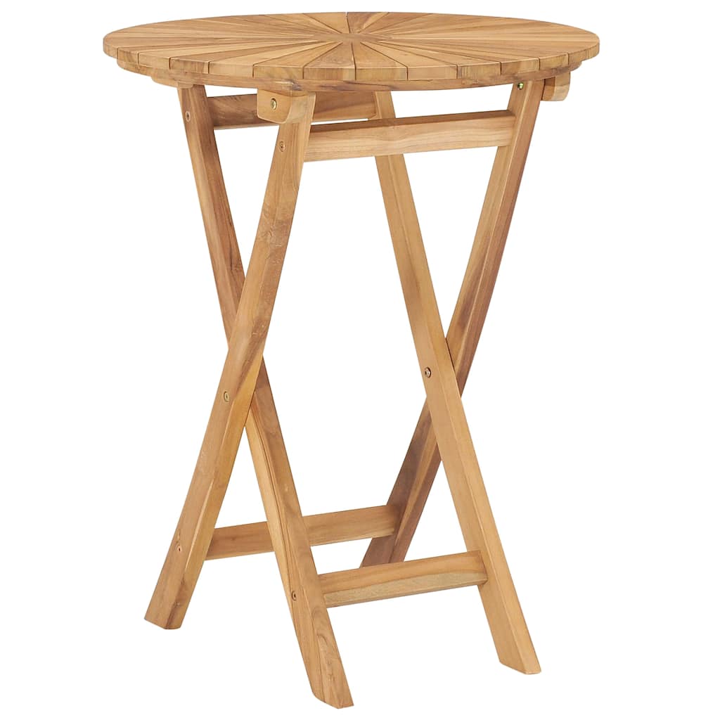 Sulankstomas sodo stalas, tikmedžio masyvas, 60cm skersmens
