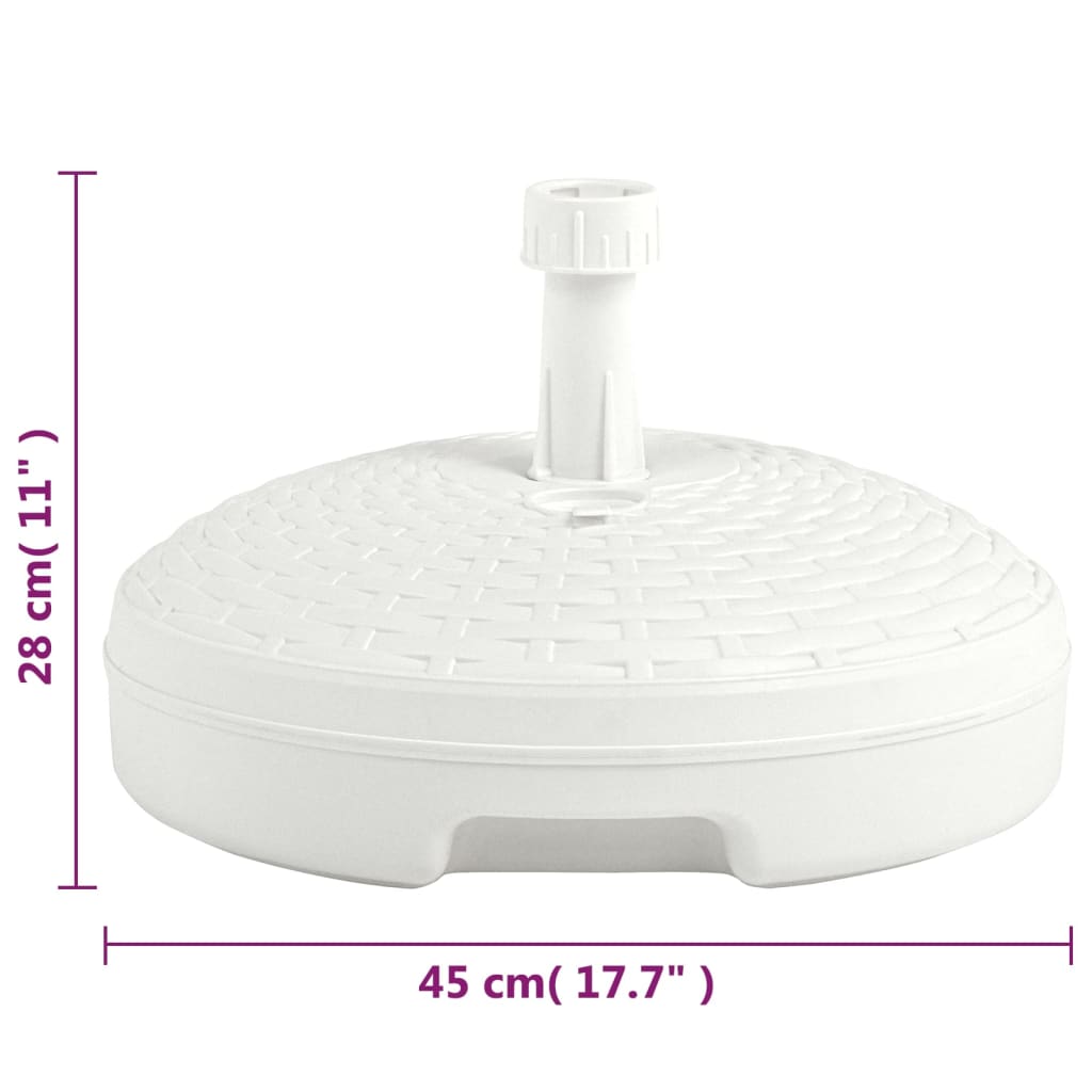 Skėčio pagrindas, baltas, 20l, ratano imitacijos plastikas
