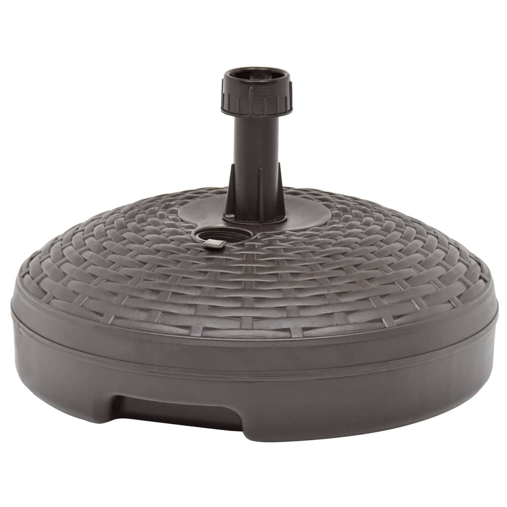Parasol base, brown, 20L, rattan-effect plastic