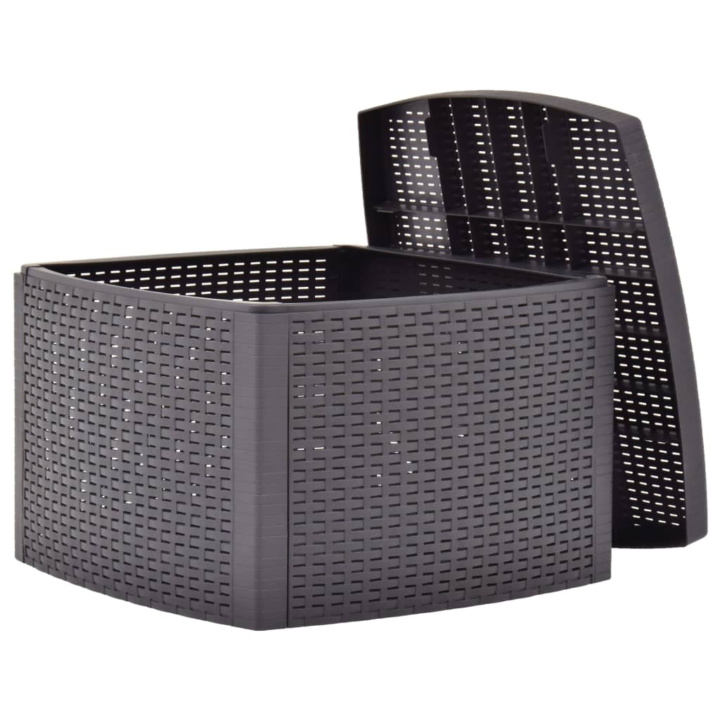 Side table, mocha, 54x54x36.5cm, plastic