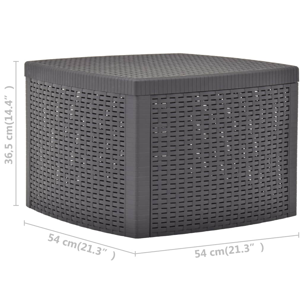 Side table, mocha, 54x54x36.5cm, plastic