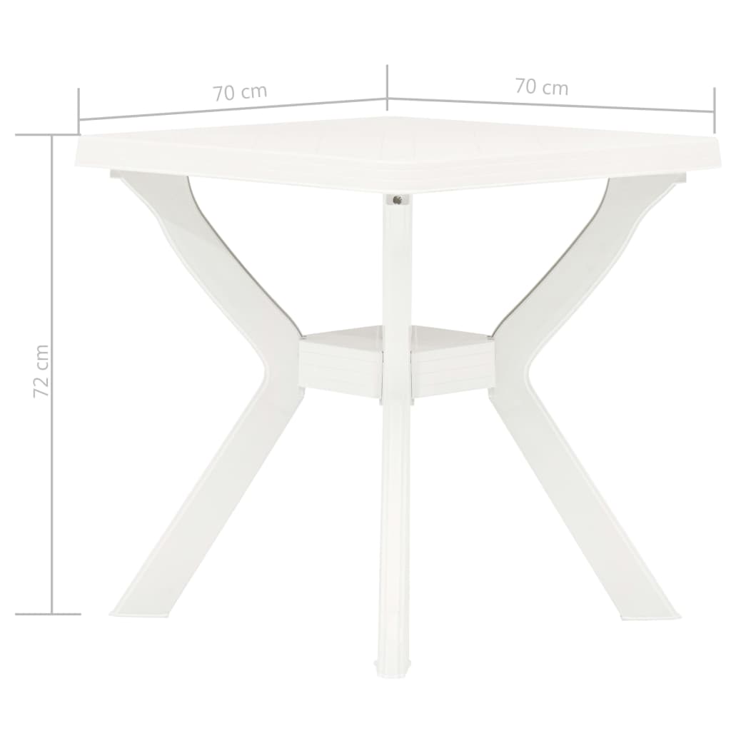 Bistro table, white, 70x70x72cm, plastic