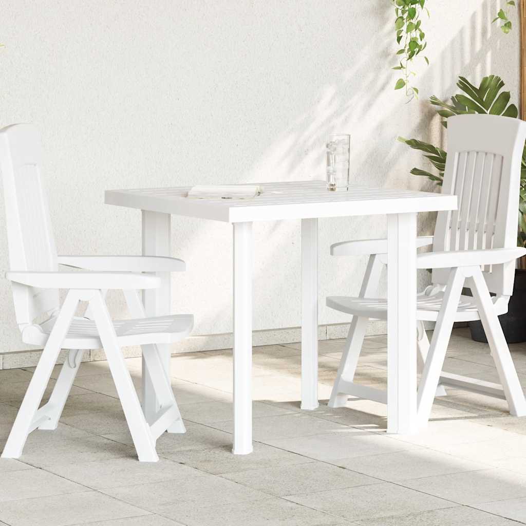 Sodo stalas, baltos spalvos, 80x75x72cm, plastikas