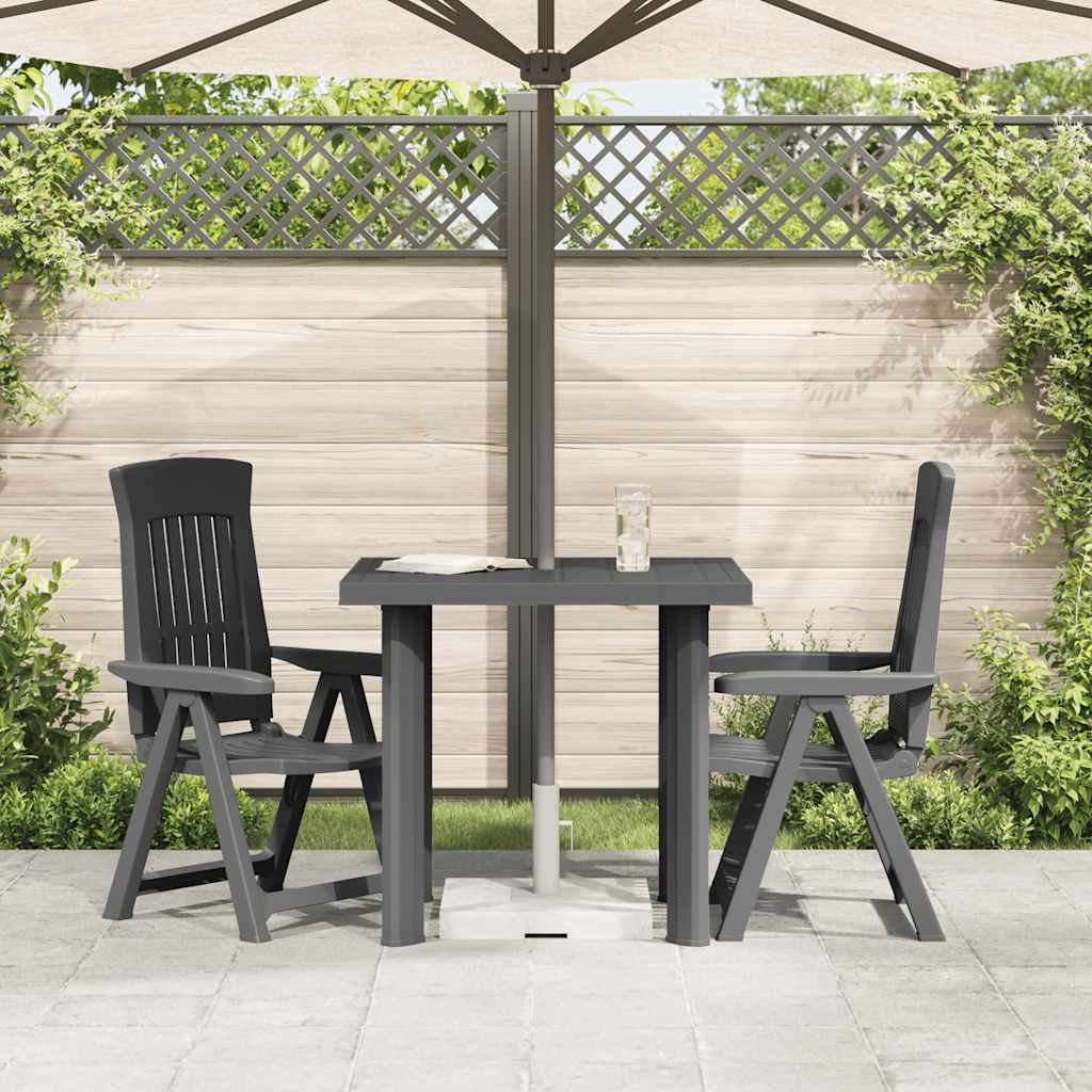 Sodo stalas, antracito spalvos, 80x75x72cm, plastikas