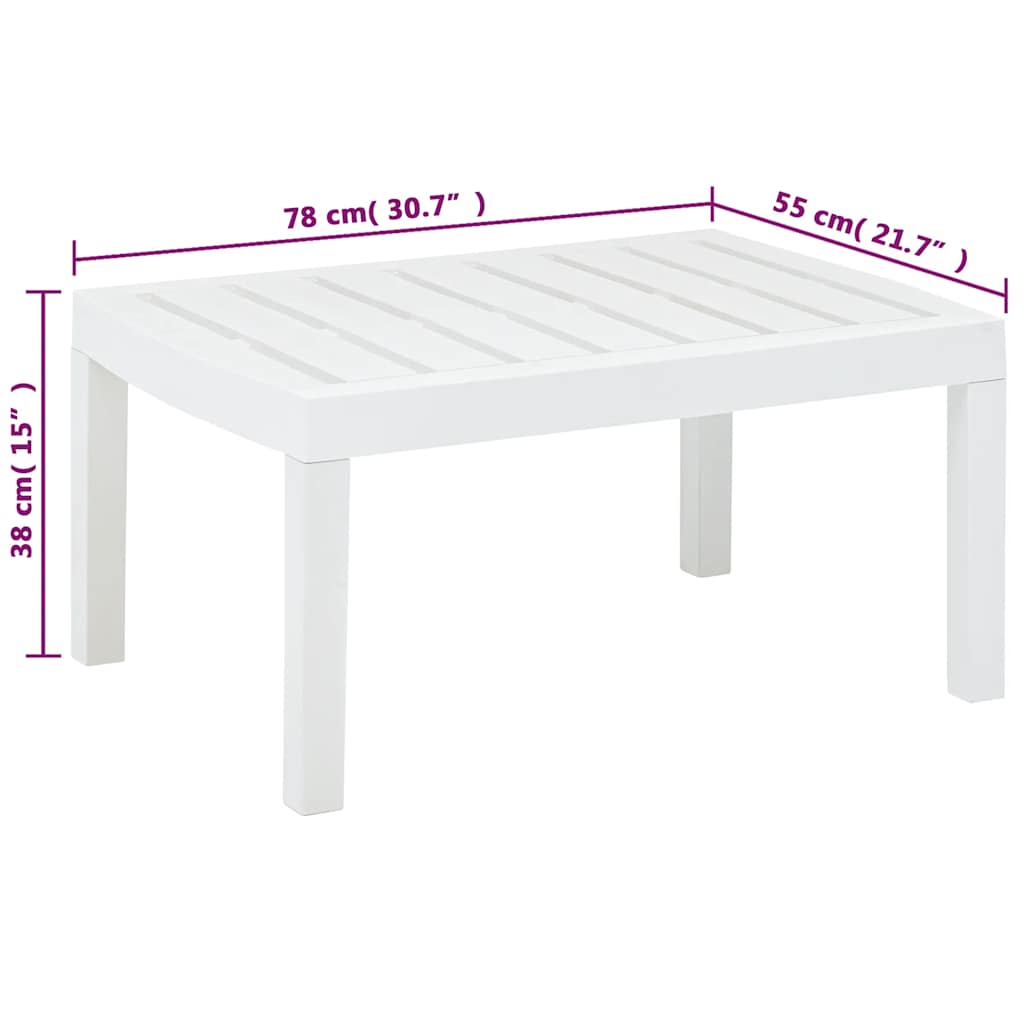 Garden table, white, 78x55x38cm, plastic