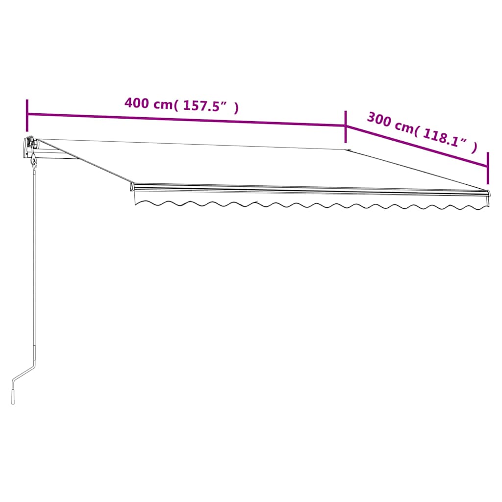 Ištraukiama markizė, oranžinė ir ruda, 400x300cm, automatinė