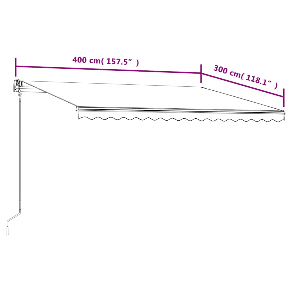 Ištraukiama markizė, oranžinė ir ruda, 400x300cm, automatinė