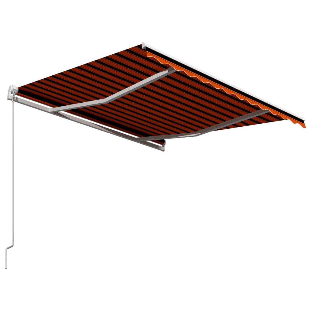 Manual retractable awning, orange and brown, 350x250cm