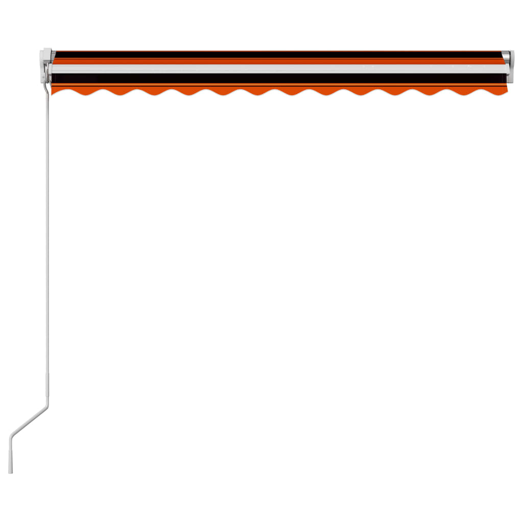 Manual retractable awning, orange and brown, 350x250cm