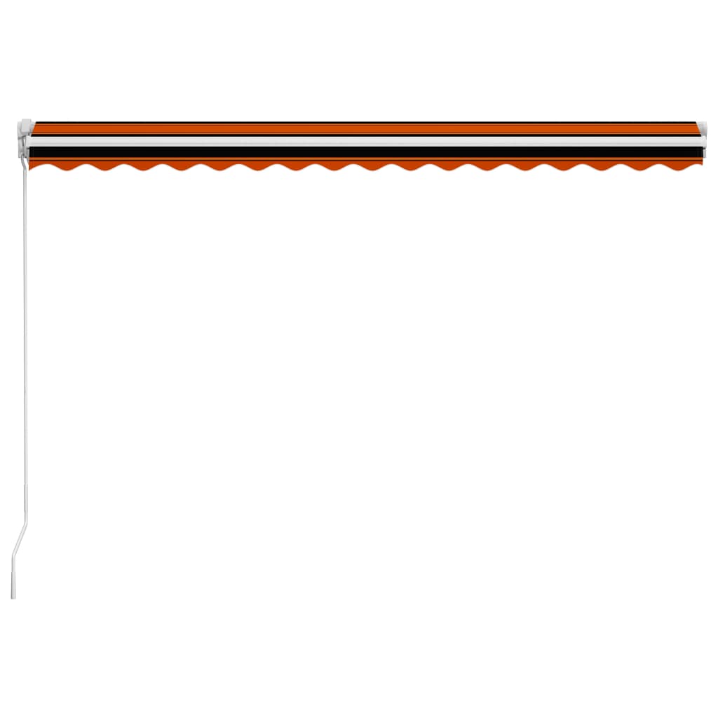Manual Retractable Awning, Orange and Brown, 400x300cm