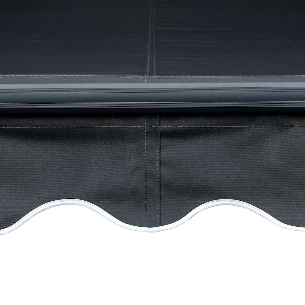 Rankiniu būdu ištraukiama markizė su LED, antracito, 350x250cm