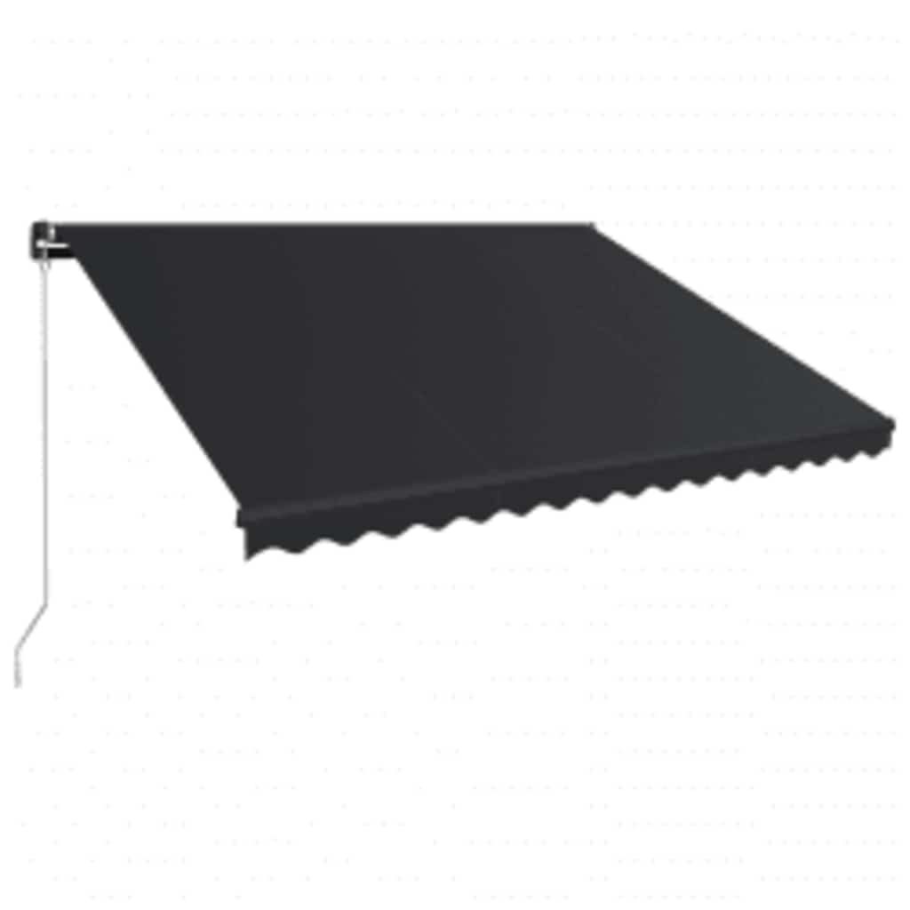 Manual Retractable Awning with LED, anthracite, 450x300cm