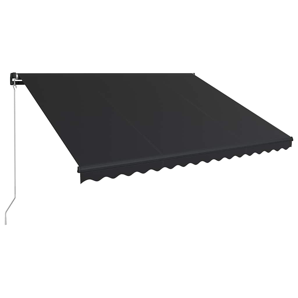 Manual Retractable Awning with LED, anthracite, 450x300cm