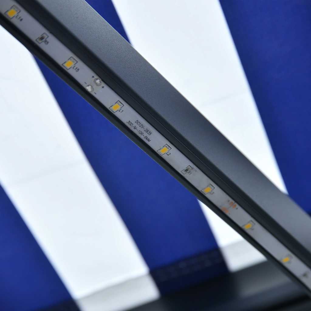 Mechaninė markizė su saulės energija maitinamais LED 4,5 x 3 m