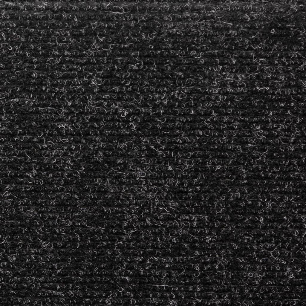Stair mats, self-adhesive, 15 pcs, 65x21x4 cm, black, rectangular edges