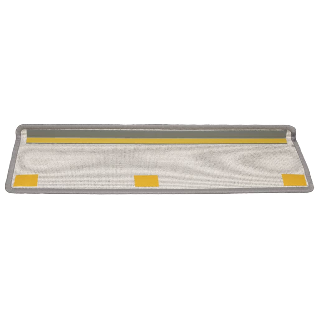 Stair mats, 15 pcs, 65x21x4 cm, light grey, rectangular edges