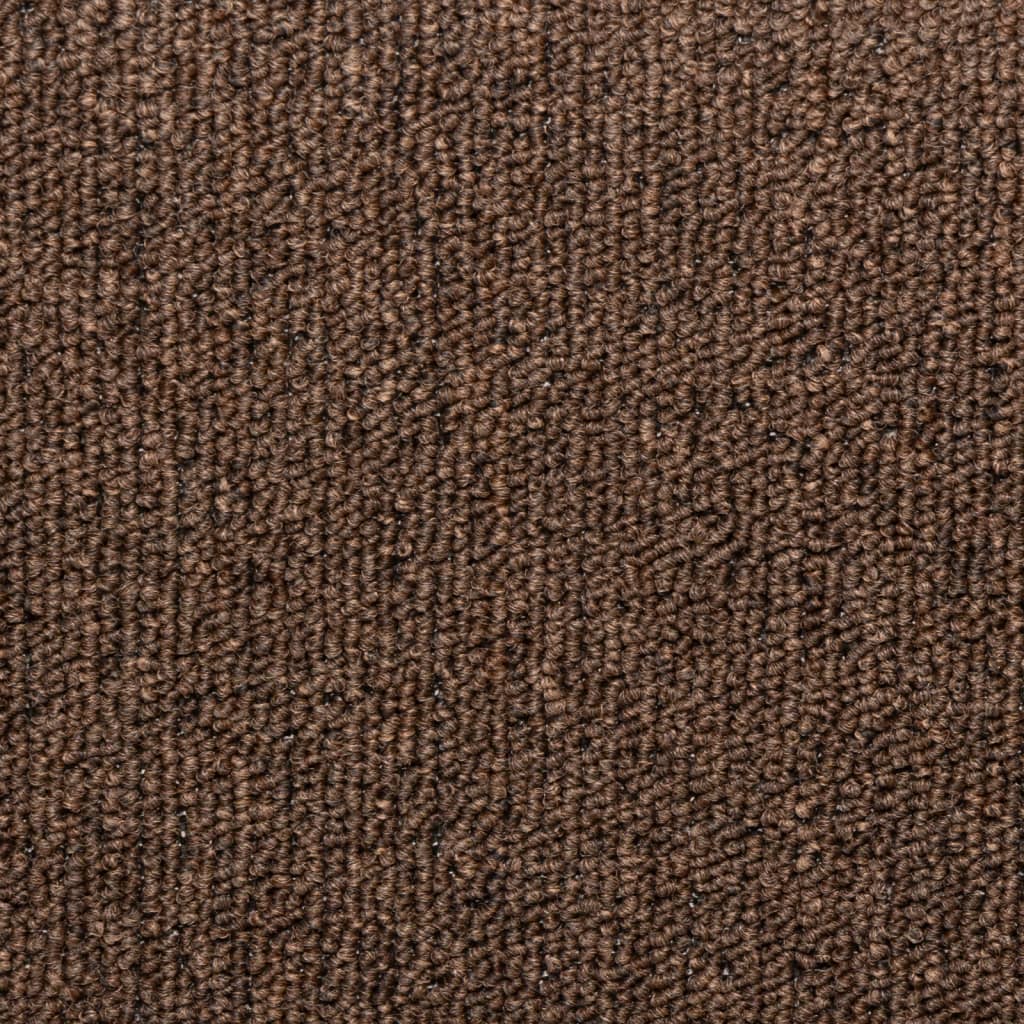 Stair mats, 15 pcs., 65x21x4 cm, brown, rectangular edges