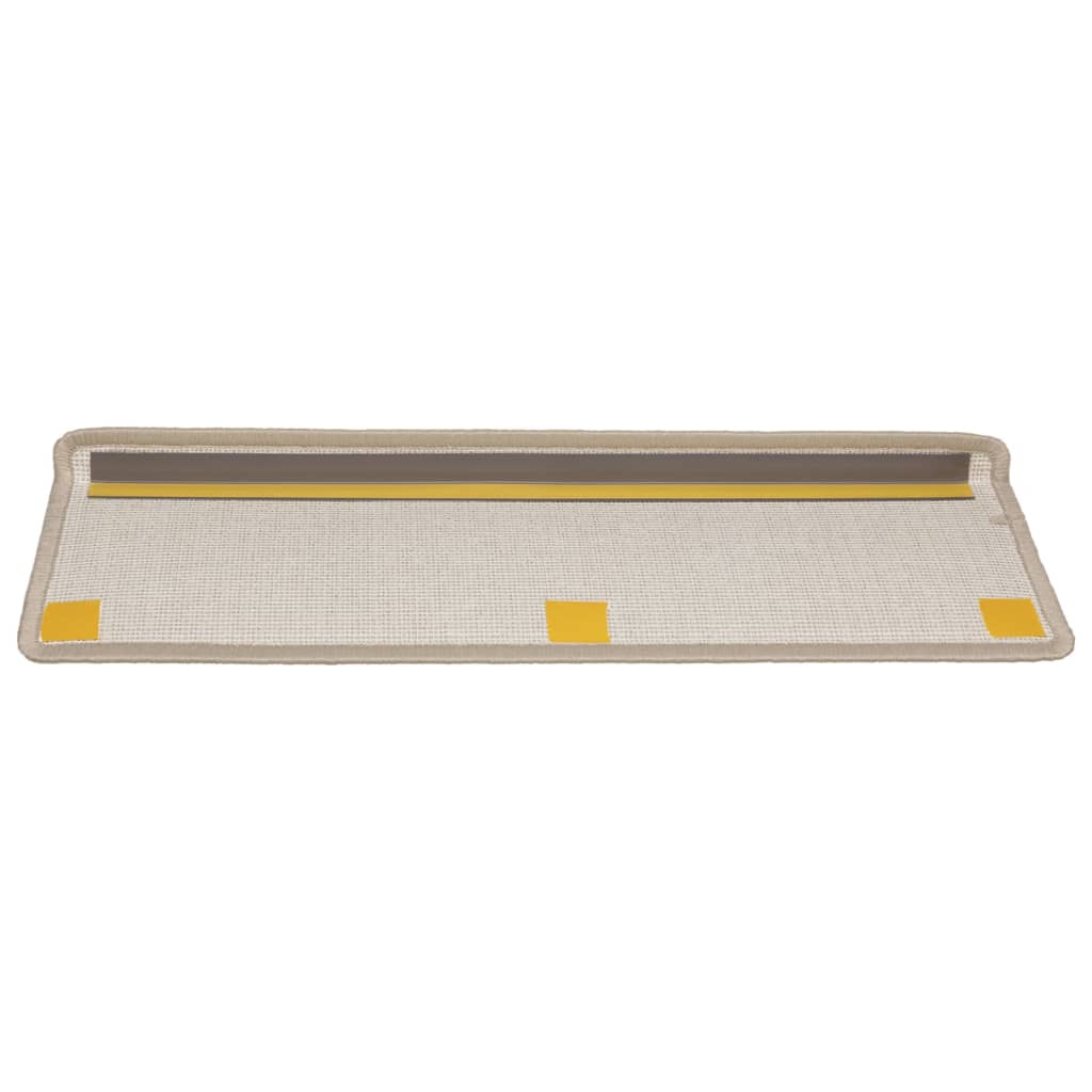 Stair mats, 15 pcs., 65x21x4 cm, taupe, rectangular edges