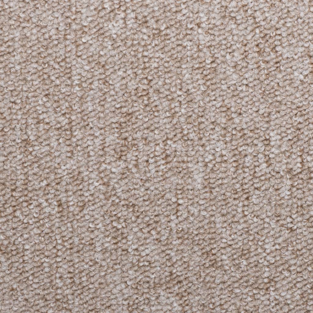 Stair mats, 15 pcs., 65x21x4 cm, taupe, rectangular edges