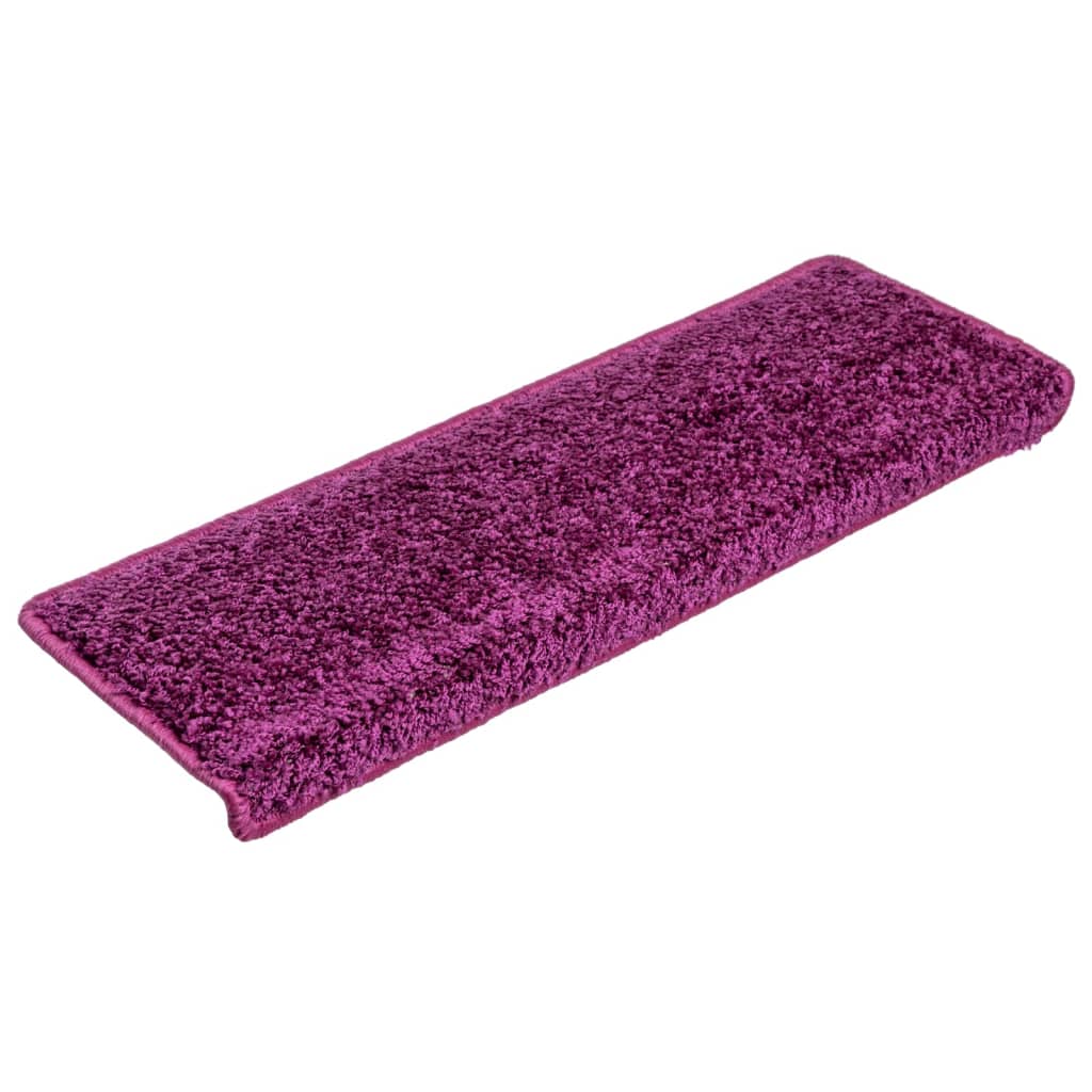 Laiptų kilimėliai, 15 vnt., 65x21x4 cm, violetiniai, stačiakampiai kraštai