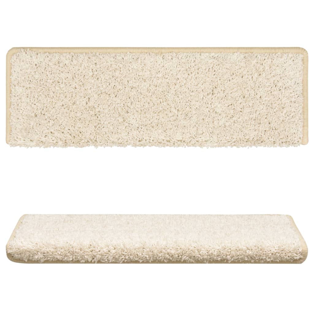 Stair mats, 15 pcs., 65x21x4 cm, white, rectangular edges