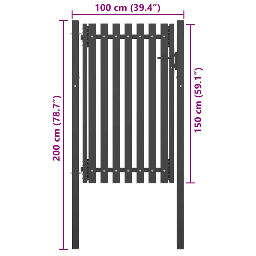 Garden gate, steel, 100x150 cm, anthracite