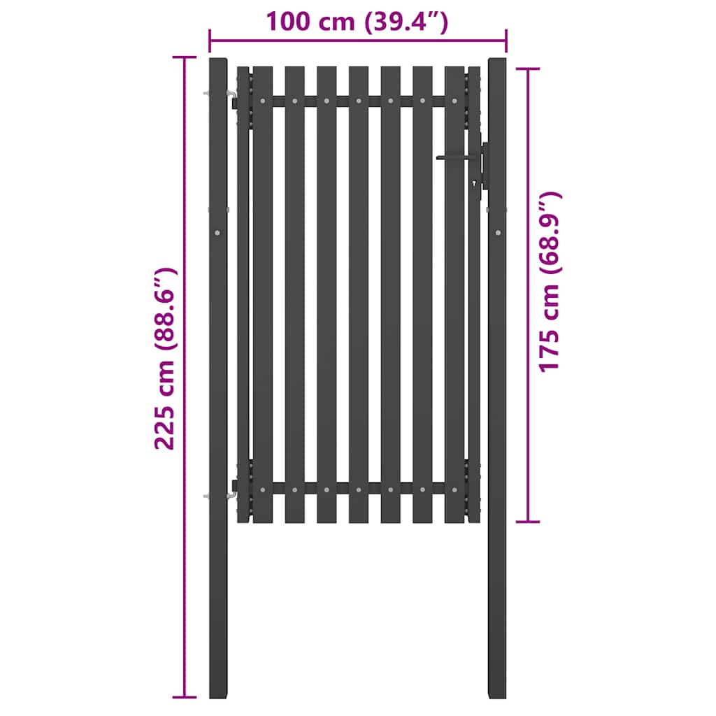 Sodo vartai, antracito spalvos, 1x2,25m, plienas