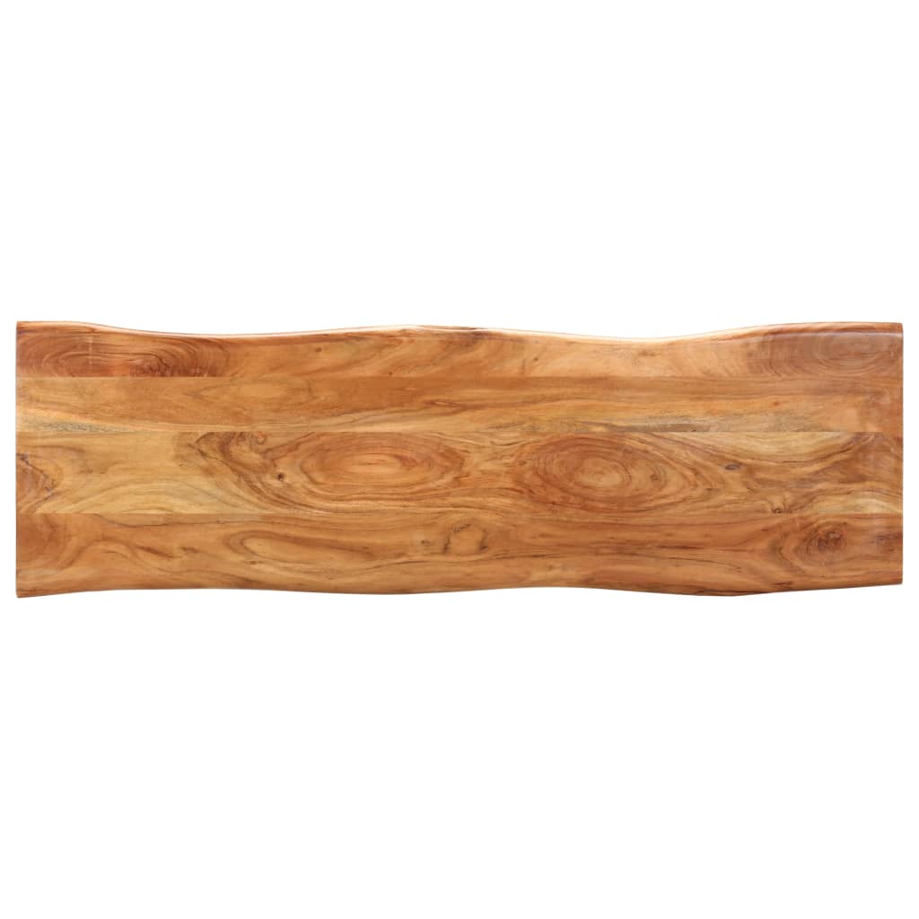 Bench, 110cm, acacia solid wood and steel, with live edge