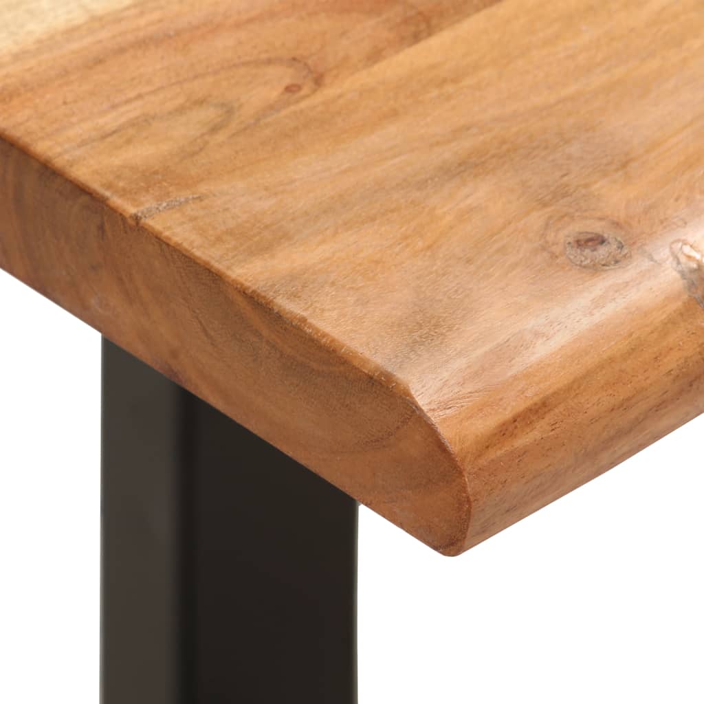 Bench, 110cm, acacia solid wood and steel, with live edge