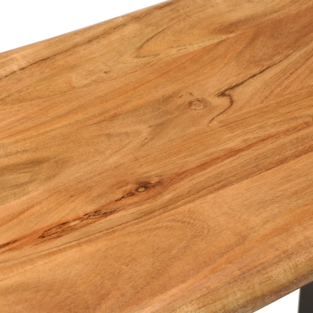 Bench, 110cm, acacia solid wood and steel, with live edge