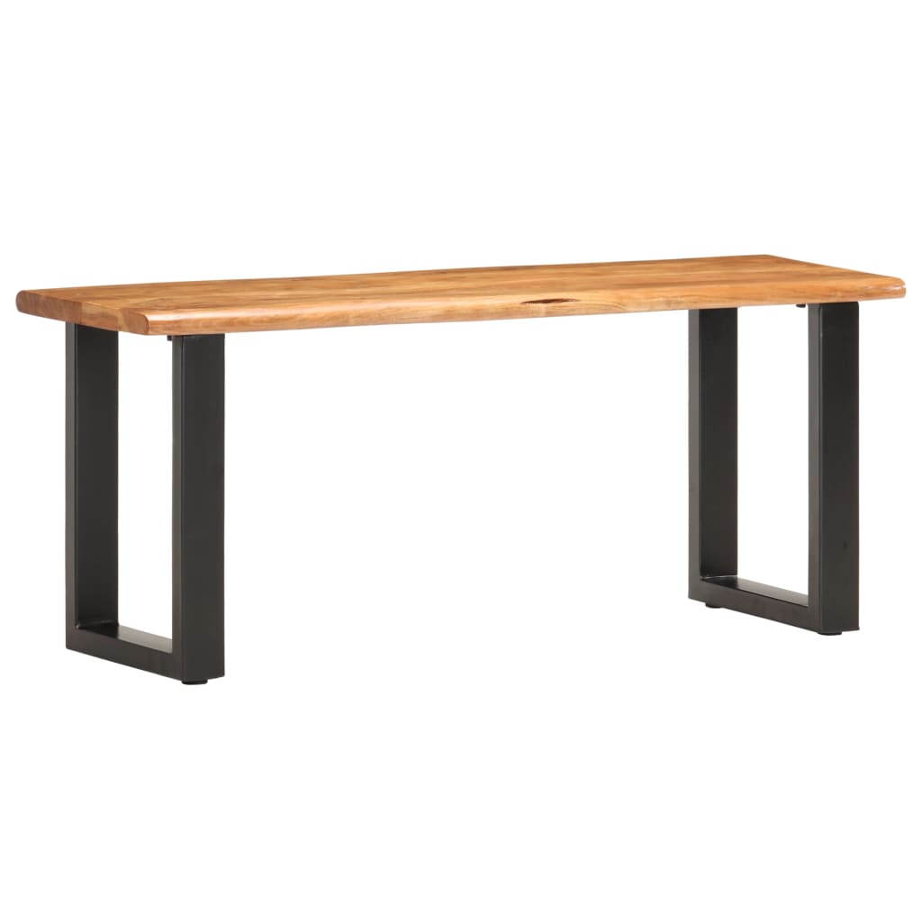 Bench, 110cm, acacia solid wood and steel, with live edge