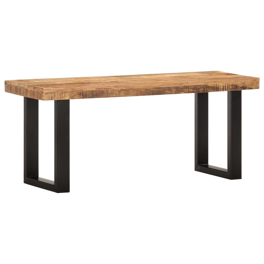 Bench, 110cm, raw mango wood and steel