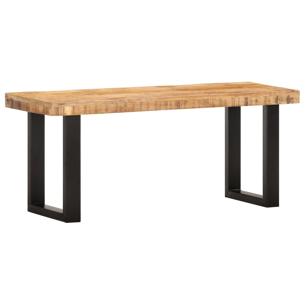 Bench, 110cm, raw mango wood and steel