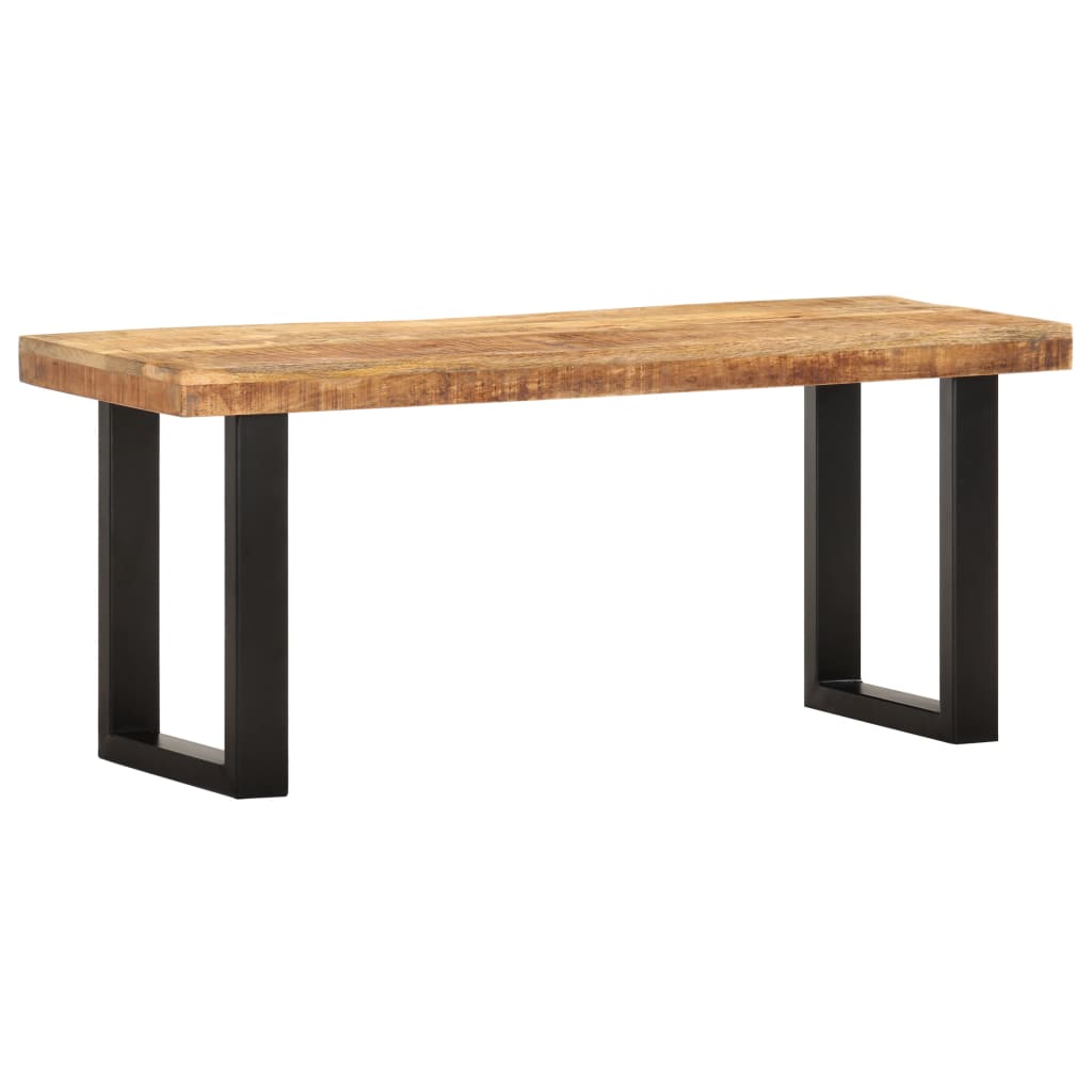Bench, 110cm, raw mango wood and steel