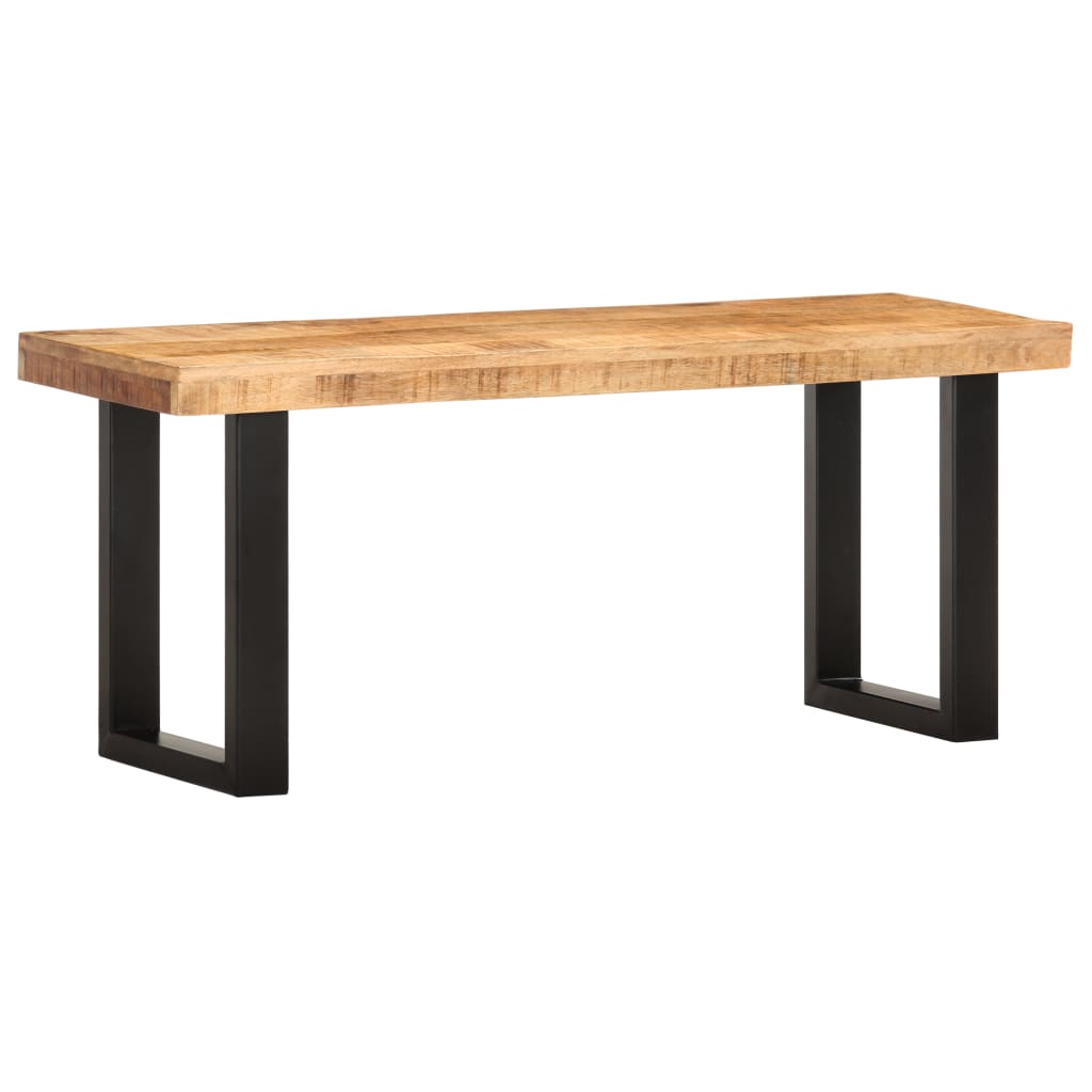 Bench, 110cm, raw mango wood and steel