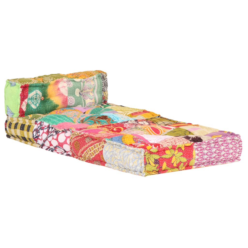 Modular pouffe, fabric, patchwork