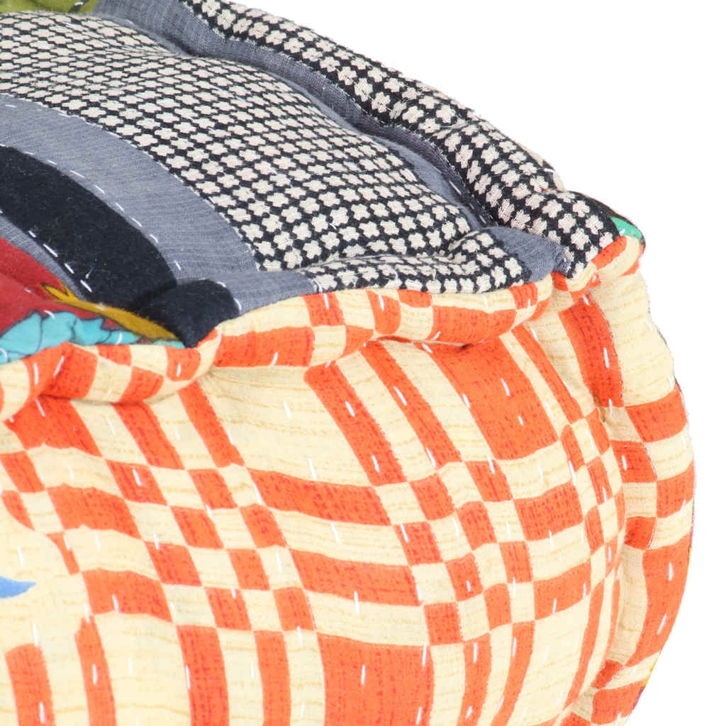 Modular pouffe, fabric, patchwork