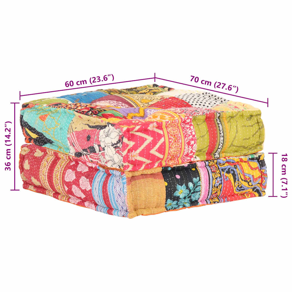 Beanbag, 60x70x36cm, fabric, patchwork