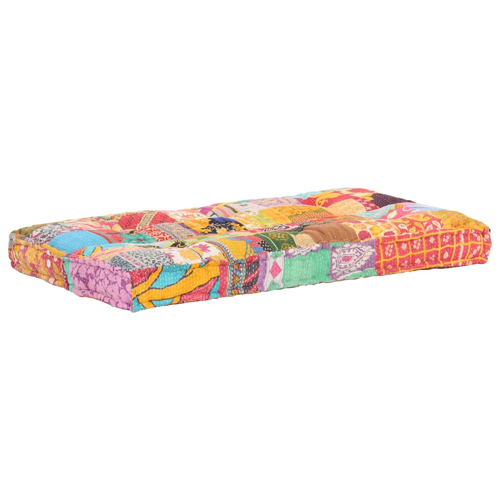 Pallet sofa cushion, multi-colored, fabric, patchwork