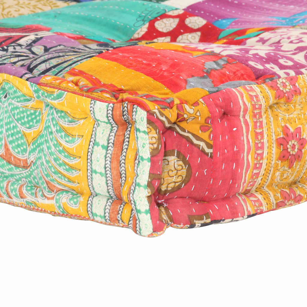 Pallet sofa cushion, multi-colored, fabric, patchwork