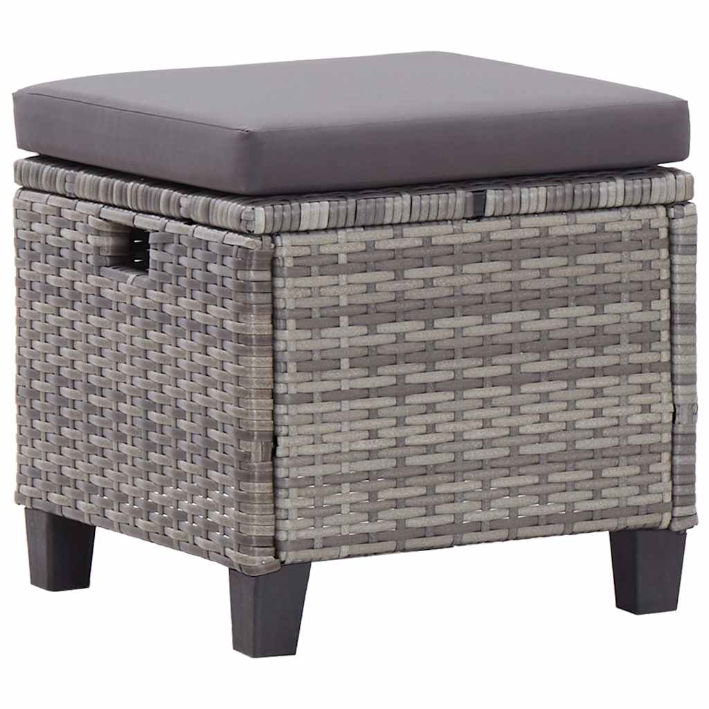 Garden sofa set with cushions, 6-piece, gray, rattan