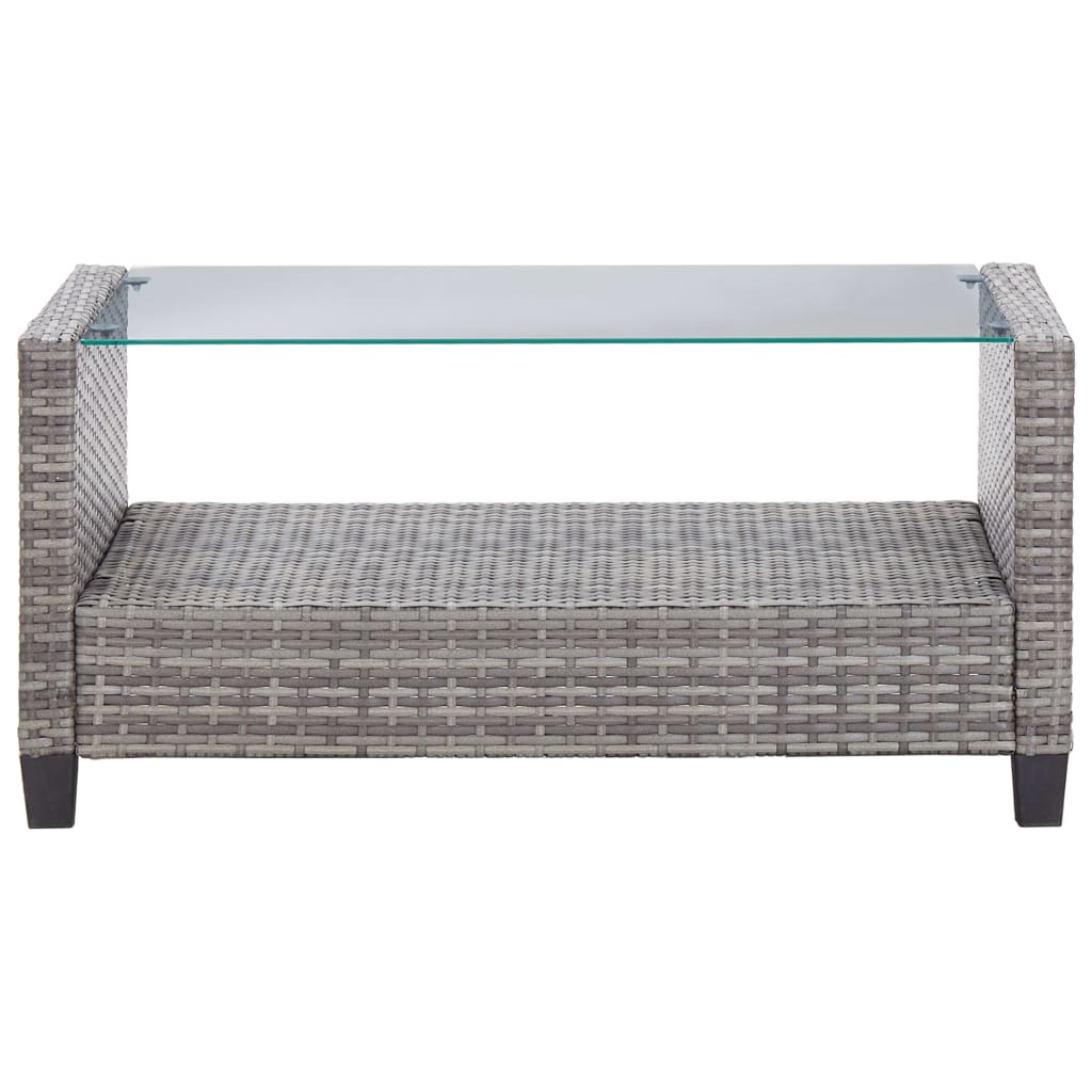 Garden sofa set with cushions, 6-piece, gray, rattan