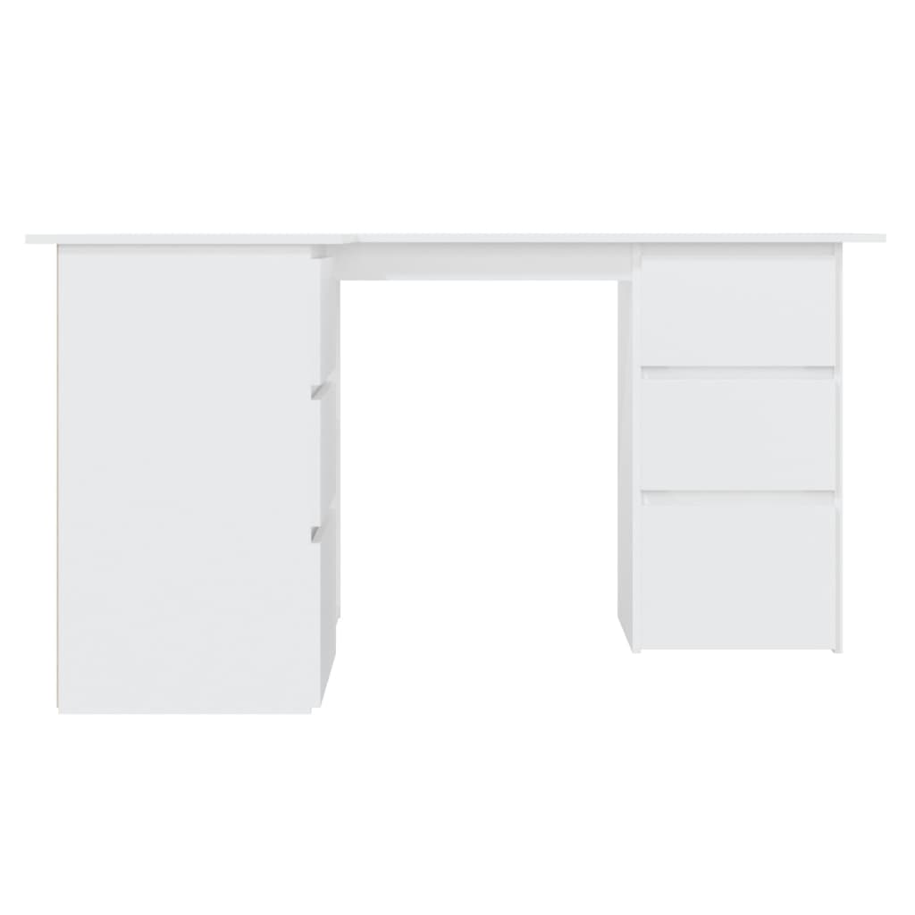 Corner writing desk, white, 145x100x76cm, wood