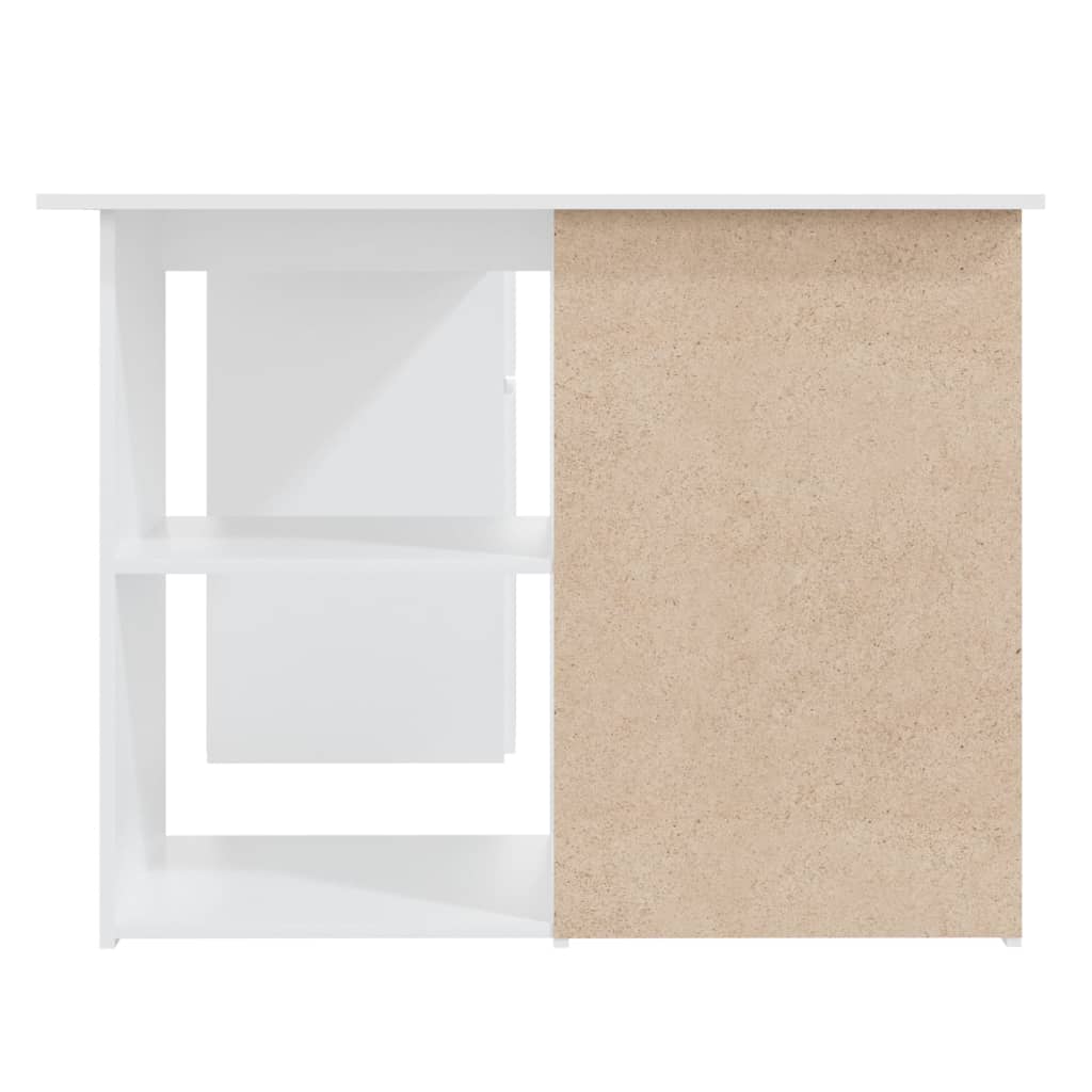 Corner writing desk, white, 145x100x76cm, wood